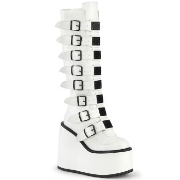 Platform Boots SWING-815 - Faux Leather White