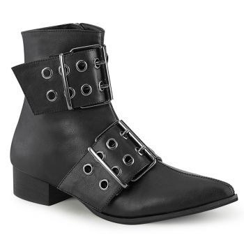 Ankle Boots WARLOCK-55 - Faux Leather Black