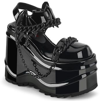 Gothic Sandal WAVE-20 - Patent Black