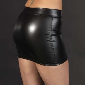 Wetlook Mini Skirt - Black