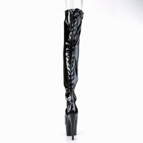 Platform Overknee Boots ADORE-3017 - Patent Black