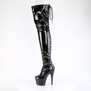 Platform Overknee Boots ADORE-3850 - Patent Black