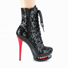 Ankle Boots BLONDIE-R-1020 - Sequins Black/Red