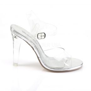 High-Heeled Sandal  CLEARLY-408 - Clear/Silver