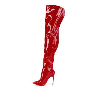 Overknee Boot COURTLY-3012 - Patent Red