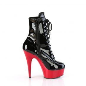 Platform Ankle Boots DELIGHT-1020 - Patent Black/Red