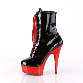 Platform Ankle Boots DELIGHT-1020 - Black/Red Chrome