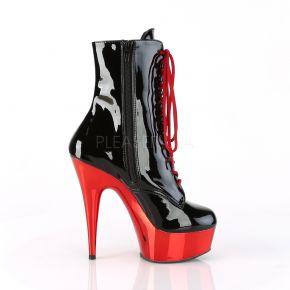Platform Ankle Boots DELIGHT-1020 - Black/Red Chrome