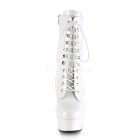 Platform Ankle Boots DELIGHT-1020 - Patent White