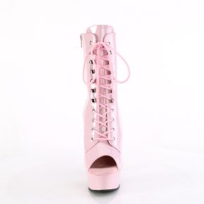 Platform Ankle Boots DELIGHT-1021 - Patent Baby Pink