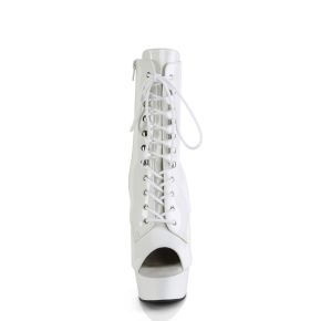 Platform Ankle Boots DELIGHT-1021 - Patent White