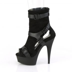 Peep Toe Ankle Boots DELIGHT-1037 - Black