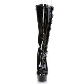 Platform Knee boots DELIGHT-2047 - Patent Black