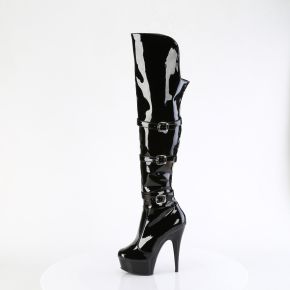 Platform Overknee Boots DELIGHT-3018 - Patent Black