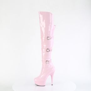 Platform Overknee Boots DELIGHT-3018 - Patent Baby Pink