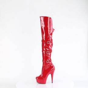Platform Overknee Boots DELIGHT-3018 - Patent Red