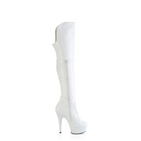 Platform Overknee Boots DELIGHT-3018 - Faux Leather White