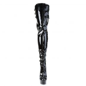 Platform Overknee Boots DELIGHT-3055 - Patent/Black
