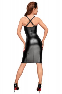 Power Wet Look Dress F180 with Lattice Inserts