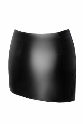 Asymmetrical Wet Look Miniskirt F305