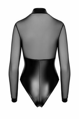 Powerwetlook Mesh Bodysuit with Rings F321