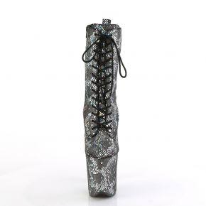 Snake Print Extreme Heels FLAMINGO-1040SPF - Silver