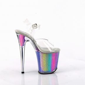 Extreme Heels FLAMINGO-808RG-01 - Clear/Glitter
