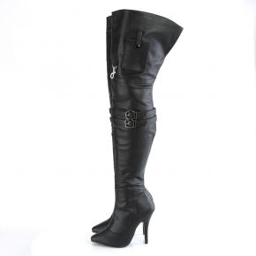 Overknee Boot SEDUCE-3019 - Faux Leather Black