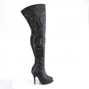 Overknee Boot SEDUCE-3019 - Faux Leather Black