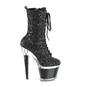 Platform Ankle Boots SPECTATOR-1040 - Black/Glitter