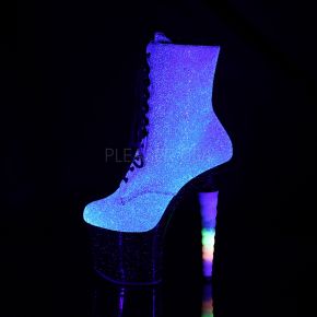 Glitter Platform Boots UNICORN-1020G - Purple/Blue