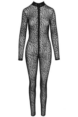 Leopard Mesh Long Sleeve Catsuit F285