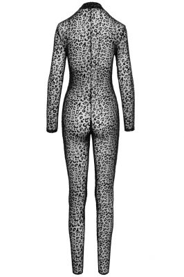 Leopard Mesh Long Sleeve Catsuit F285