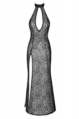 Leopard Mesh Neckholder Dress F288 Long