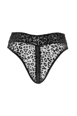 Leopard Mesh Panty F290 - Black